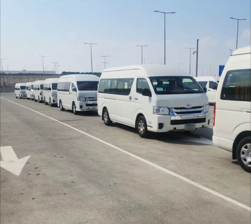 A lineup of OCI vans prepared for client engagements